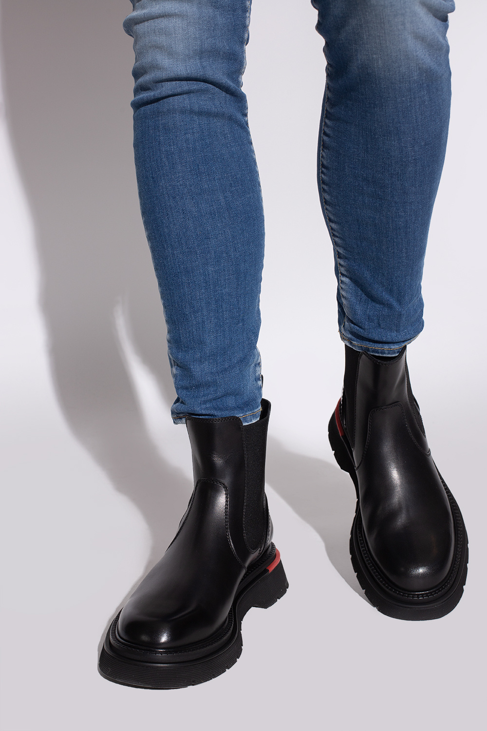Black 'Rider' leather Chelsea boots Dsquared2 - IetpShops GB ...